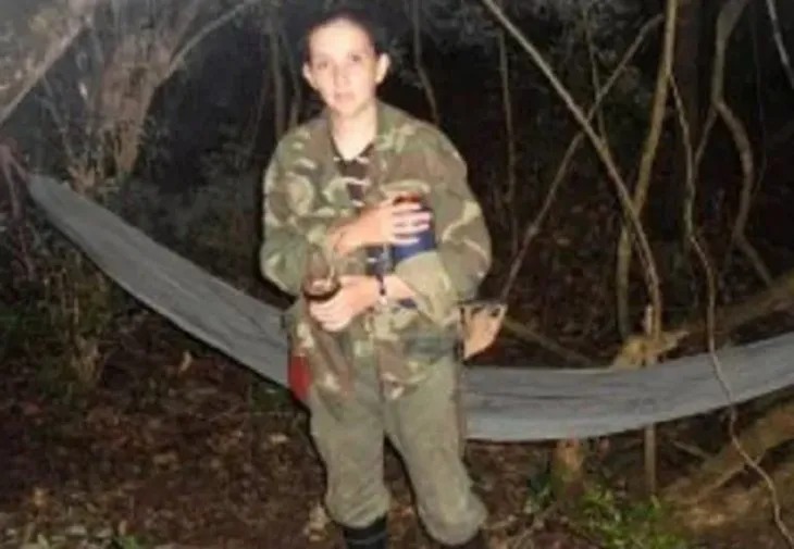 Magna Meza, en un campamento del EPP.